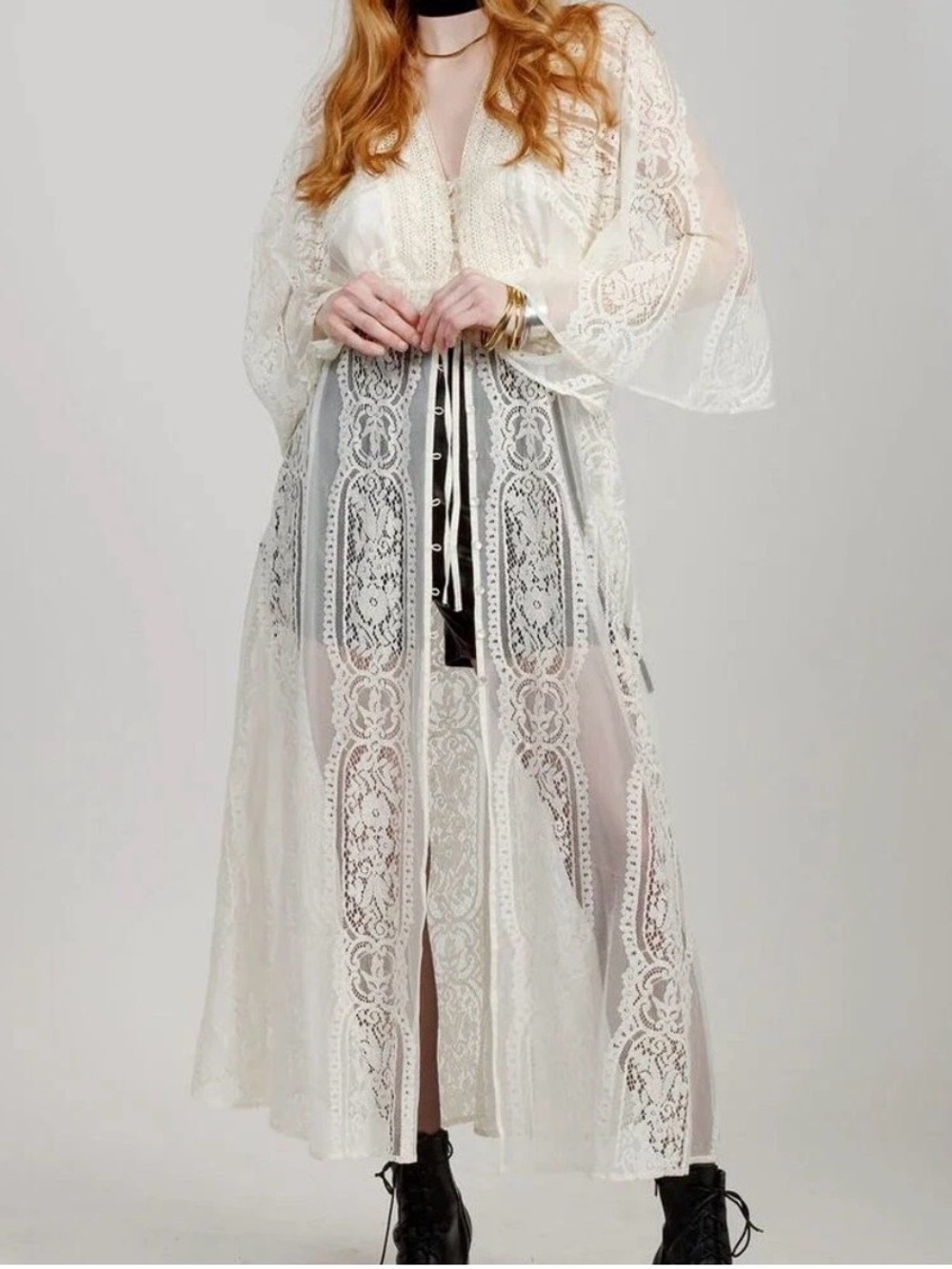 Band of the Free Lace Duster Kimono Cover-Up | NWT | Size Small | Boho Festival - Picture 3 of 13